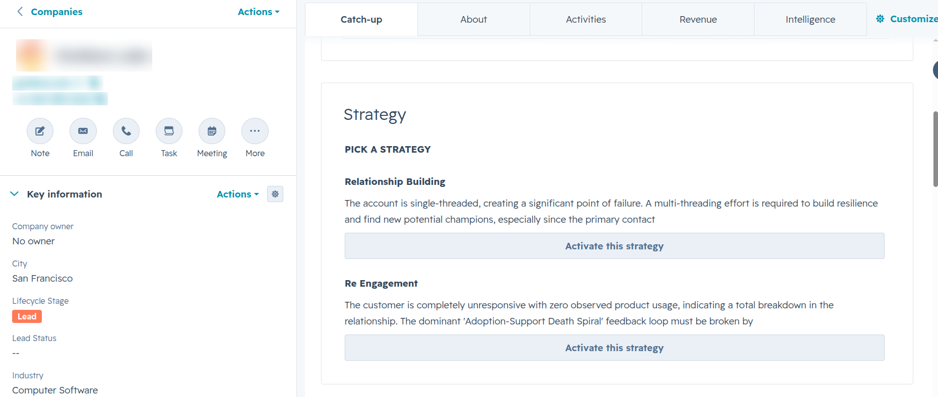 Pick and activate a strategy in one click