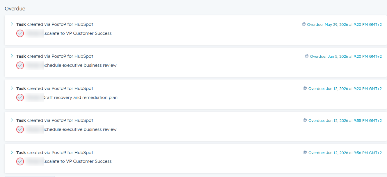 Execution flows back as HubSpot tasks